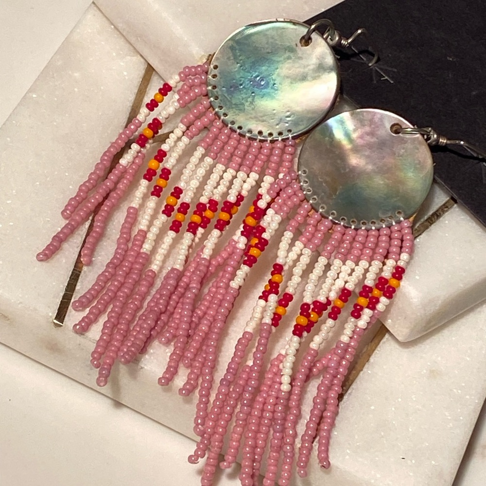 Hand beaded earrings